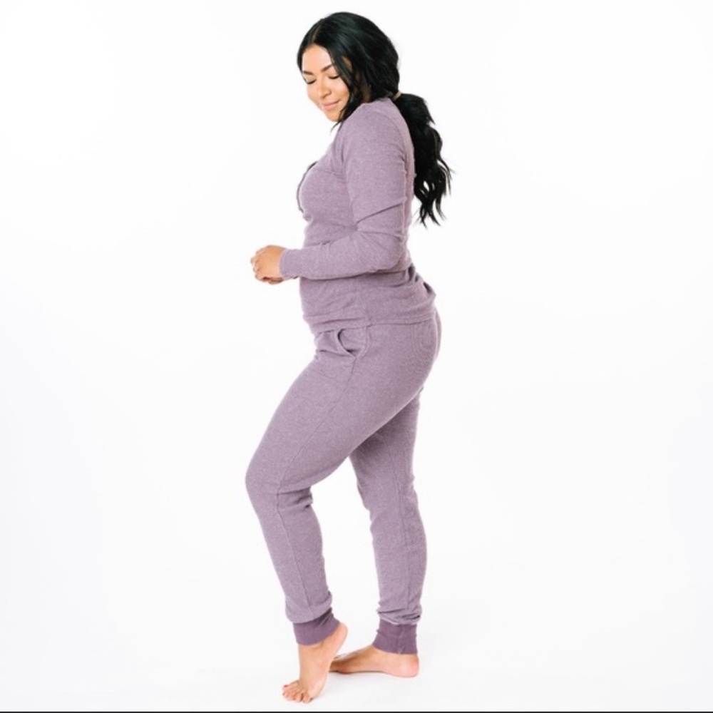 Zyia Purple Don’t Wake Me Thermal Jogger Pajama Pants Set